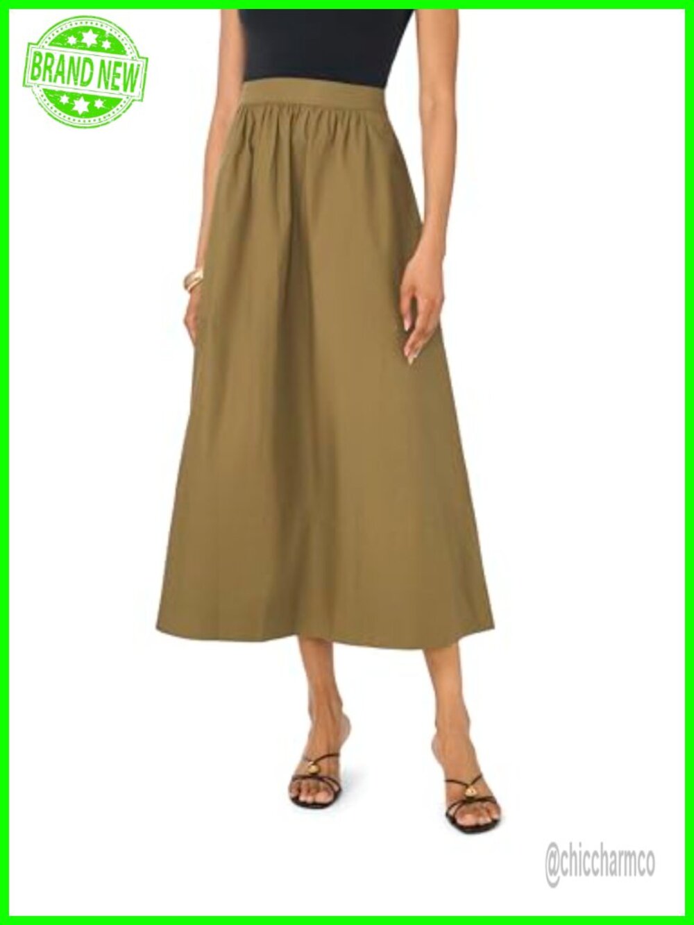 Women's Pull On Maxi Skirt Rayon Elastic Waist Floor Length Solid